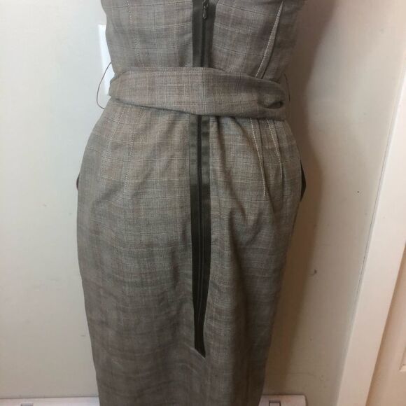Lida Baday Wool Plaid Strapless Dress Size 4 Academia Business Casual Office 4 - Picture 8 of 14